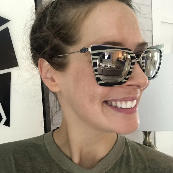 CHROME HEARTS Laurita Lynn sunglasses zebra stripe mirrow lens MBS/SS Silver. - Picture 6 of 10